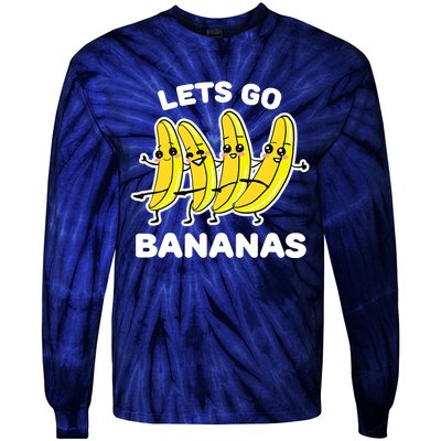 Let's Go Banana Squad Funny Dancing Banana Matching Team Tie-Dye Long Sleeve Shirt