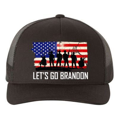 Let's Go Brandon Military Troops American Flag Yupoong Adult 5-Panel Trucker Hat