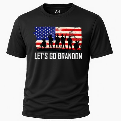 Let's Go Brandon Military Troops American Flag Performance Shirt
