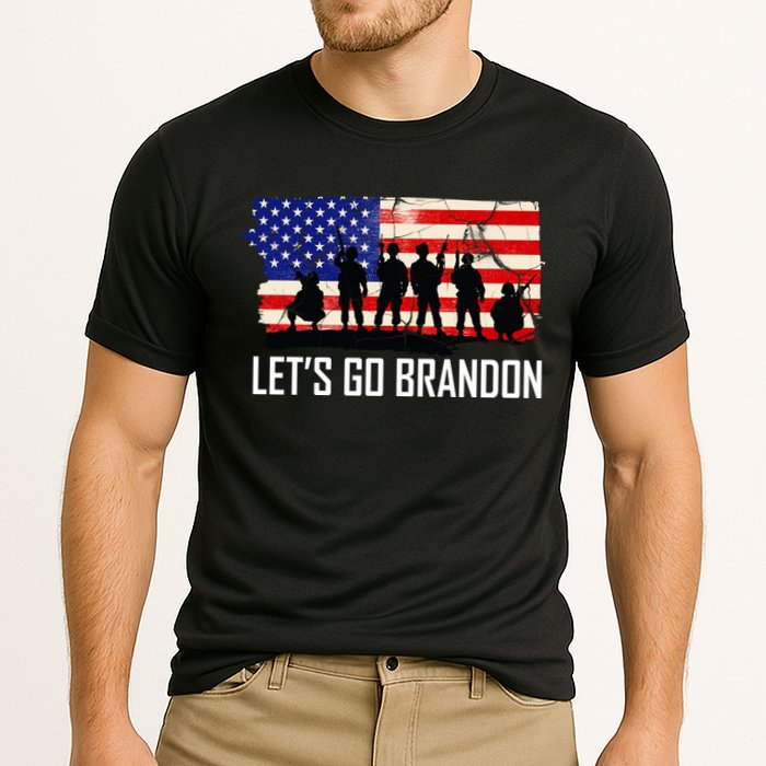 Let's Go Brandon Military Troops American Flag Performance Shirt