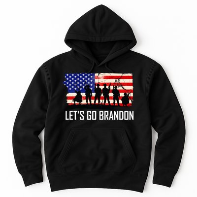 Let's Go Brandon Military Troops American Flag Hoodie