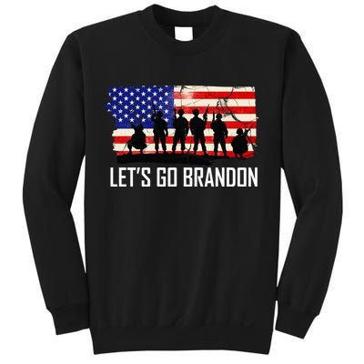 Let's Go Brandon Military Troops American Flag Sweatshirt