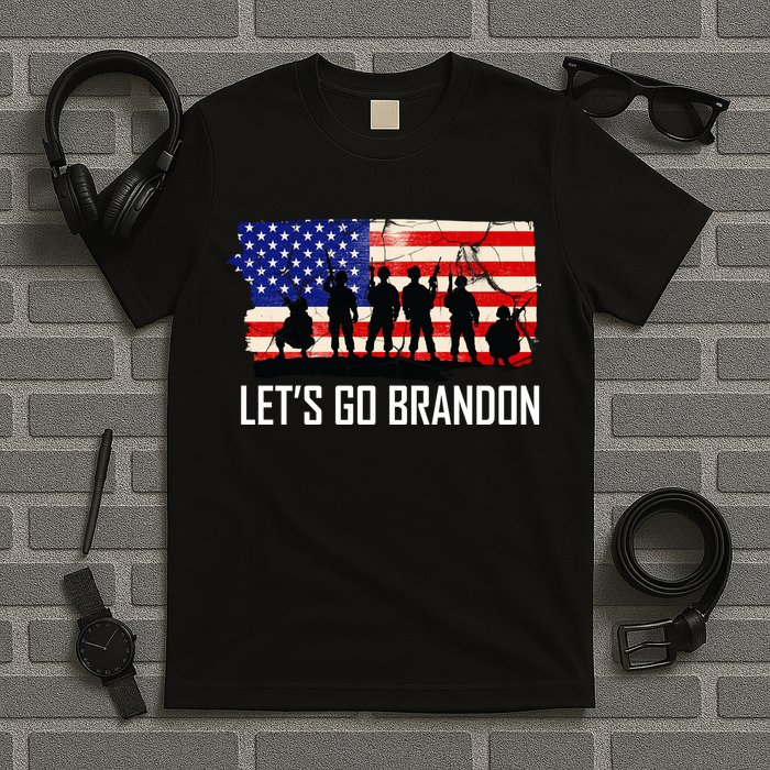 Let's Go Brandon Military Troops American Flag T-Shirt