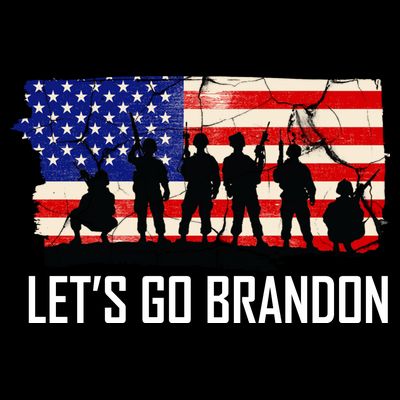 Let's Go Brandon Military Troops American Flag T-Shirt