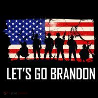 Let's Go Brandon Military Troops American Flag T-Shirt