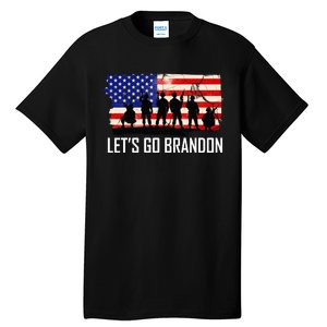 Let's Go Brandon Military Troops American Flag Tall T-Shirt