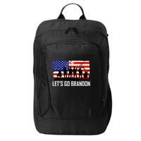 Let's Go Brandon Military Troops American Flag City Backpack