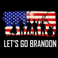 Let's Go Brandon Military Troops American Flag 7-Panel Snapback Hat