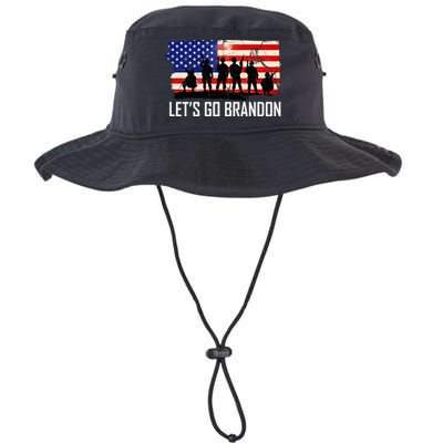 Let's Go Brandon Military Troops American Flag Bucket Hat