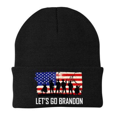 Let's Go Brandon Military Troops American Flag Beanie