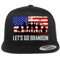 Let's Go Brandon Military Troops American Flag Flatbill Hat