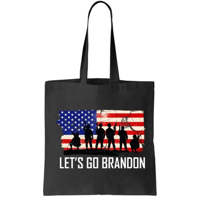 Let's Go Brandon Military Troops American Flag Bag