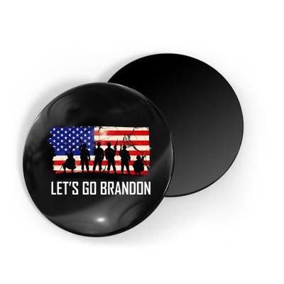 Let's Go Brandon Military Troops American Flag Magnet