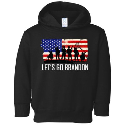 Let's Go Brandon Military Troops American Flag Toddler Hoodie