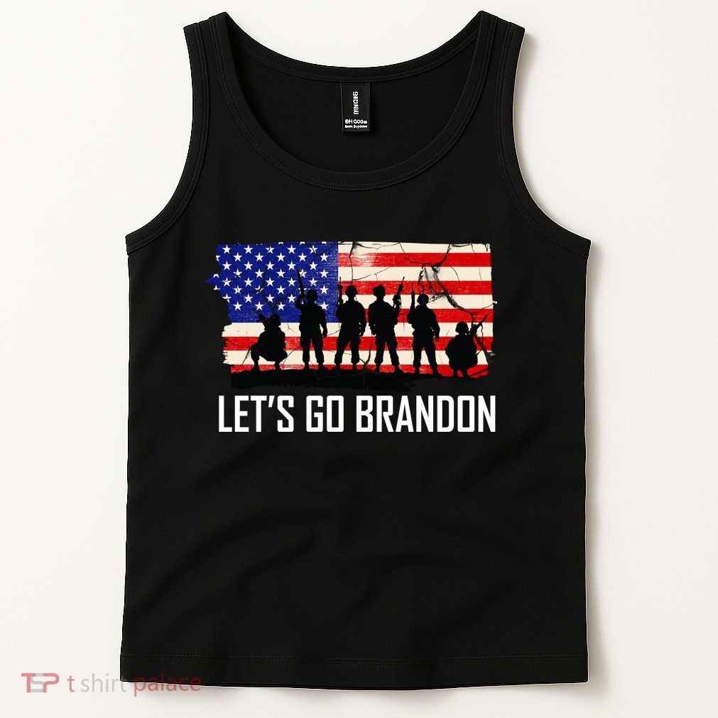 Let's Go Brandon Military Troops American Flag Tank Top