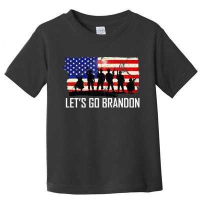 Let's Go Brandon Military Troops American Flag Toddler T-Shirt