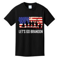 Let's Go Brandon Military Troops American Flag Kids T-Shirt