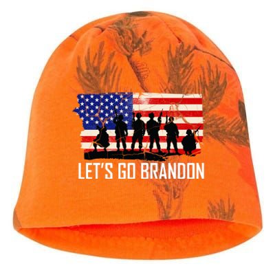 Let's Go Brandon Military Troops American Flag Kati - Camo Knit Beanie