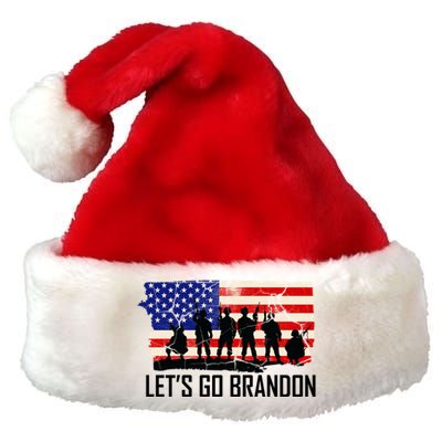 Let's Go Brandon Military Troops American Flag Premium Christmas Santa Hat