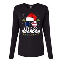 Let's Go Brandon Santa Claus USA Christmas Shades Womens Cotton Relaxed Long Sleeve T-Shirt