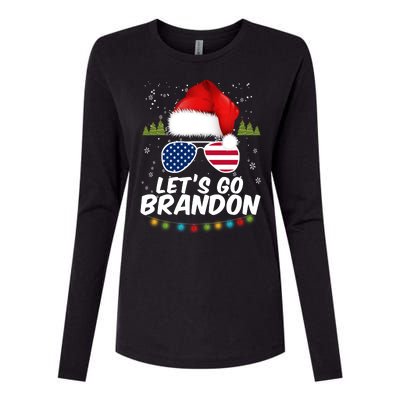 Let's Go Brandon Santa Claus USA Christmas Shades Womens Cotton Relaxed Long Sleeve T-Shirt