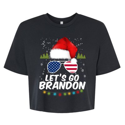 Let's Go Brandon Santa Claus USA Christmas Shades Bella+Canvas Jersey Crop Tee