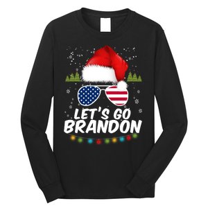 Let's Go Brandon Santa Claus USA Christmas Shades Long Sleeve Shirt