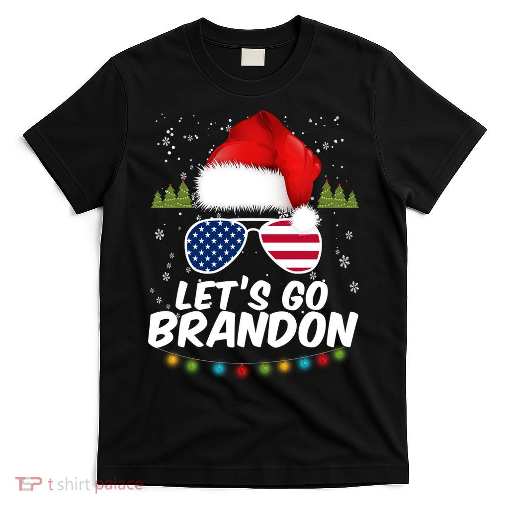 Let's Go Brandon Santa Claus USA Christmas Shades T-Shirt