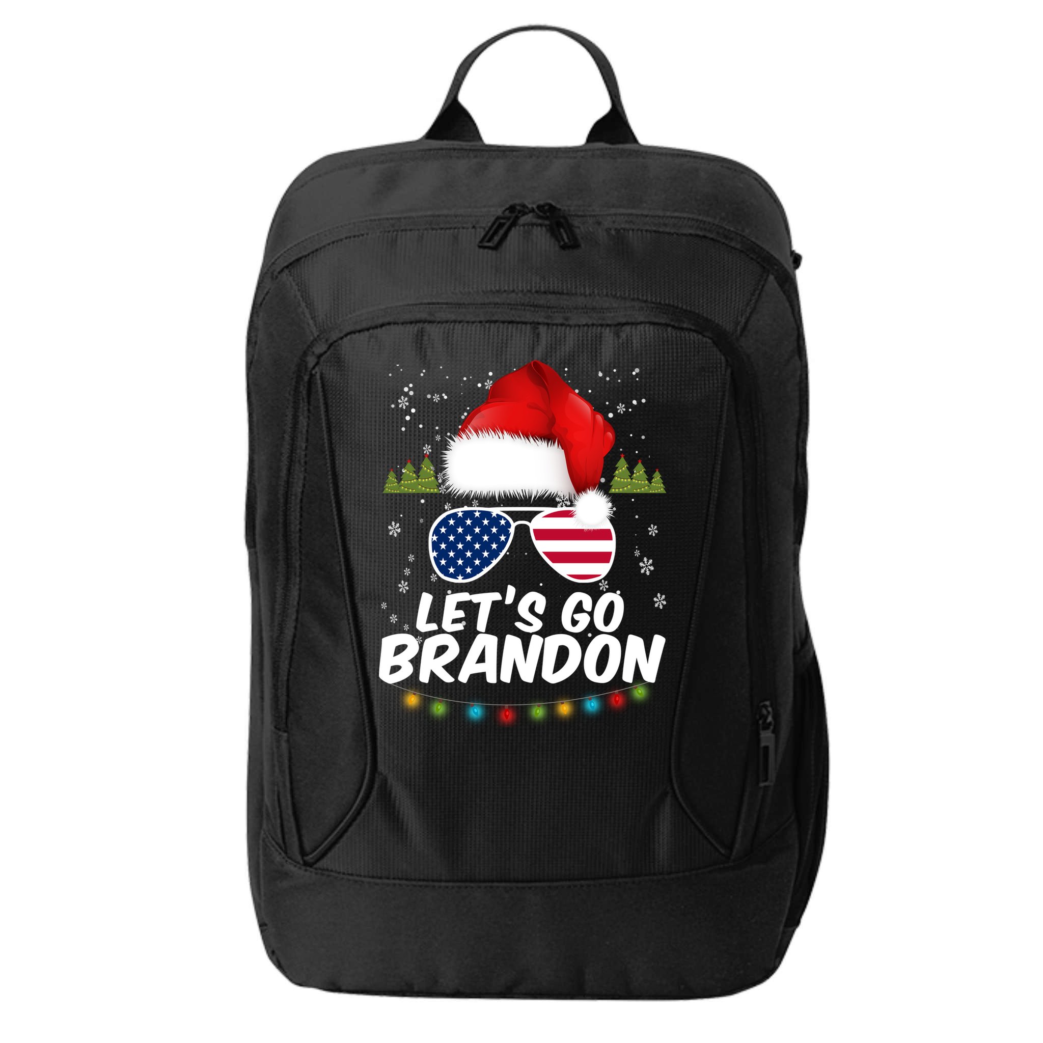 Let's Go Brandon Santa Claus USA Christmas Shades City Backpack