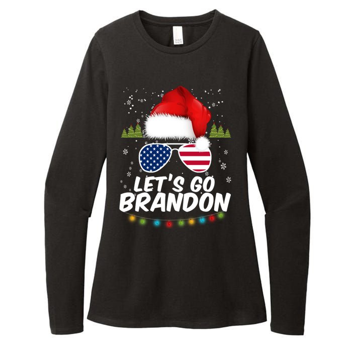 Let's Go Brandon Santa Claus USA Christmas Shades Womens CVC Long Sleeve Shirt