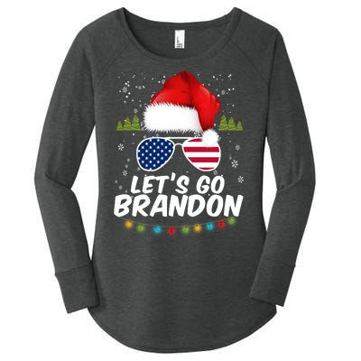 Let's Go Brandon Santa Claus USA Christmas Shades Women's Perfect Tri Tunic Long Sleeve Shirt