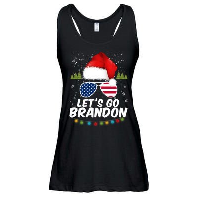 Let's Go Brandon Santa Claus USA Christmas Shades Ladies Essential Flowy Tank