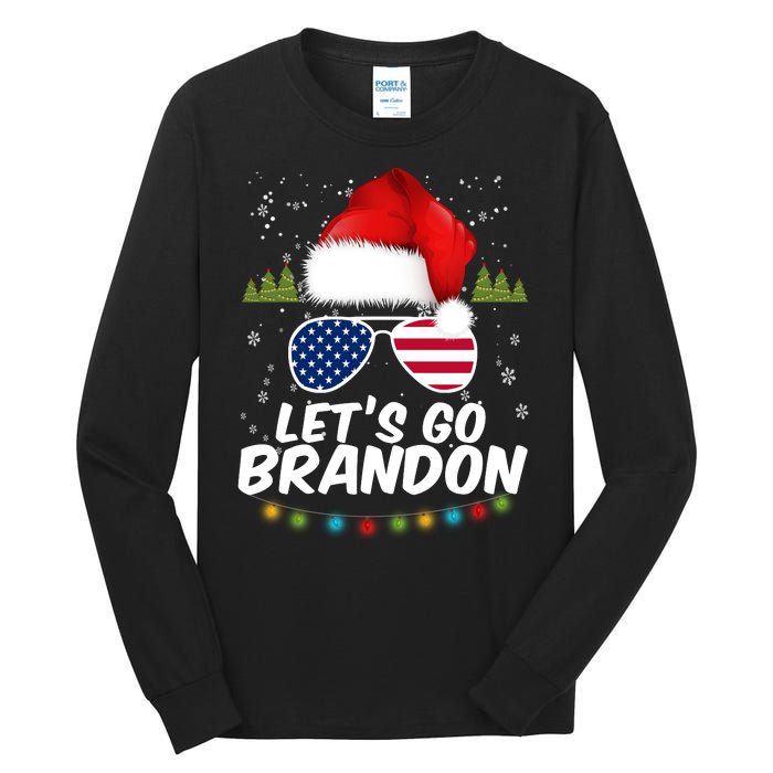 Let's Go Brandon Santa Claus USA Christmas Shades Tall Long Sleeve T-Shirt