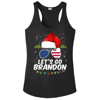 Let's Go Brandon Santa Claus USA Christmas Shades Ladies PosiCharge Competitor Racerback Tank