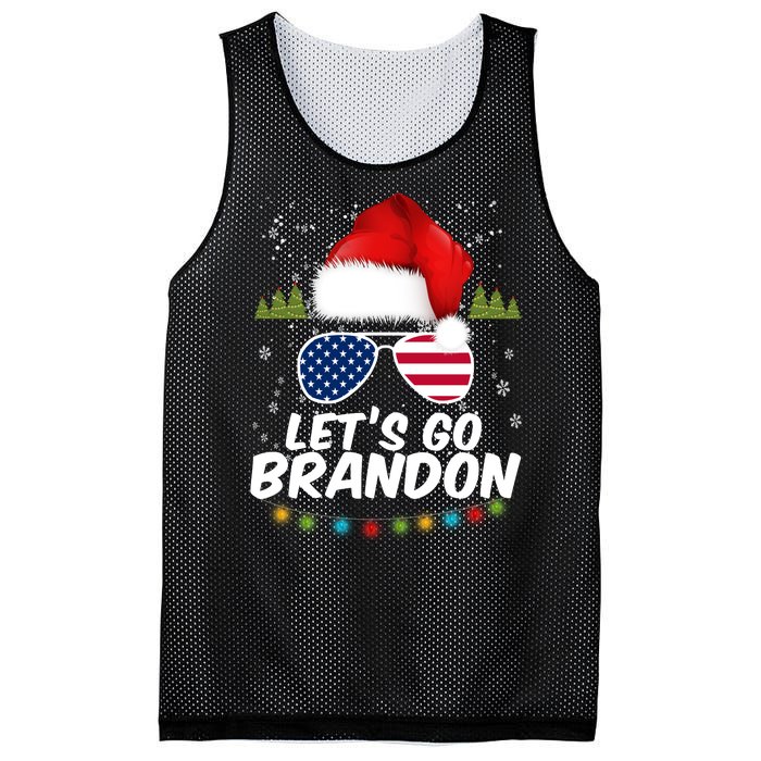 Let's Go Brandon Santa Claus USA Christmas Shades Mesh Reversible Basketball Jersey Tank