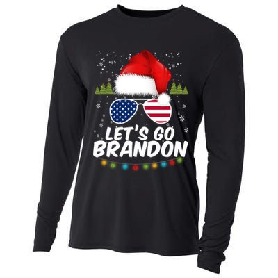 Let's Go Brandon Santa Claus USA Christmas Shades Cooling Performance Long Sleeve Crew