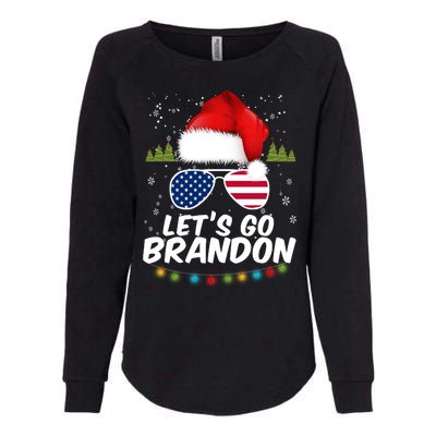 Let's Go Brandon Santa Claus USA Christmas Shades Womens California Wash Sweatshirt