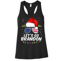 Let's Go Brandon Santa Claus USA Christmas Shades Women's Racerback Tank