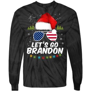 Let's Go Brandon Santa Claus USA Christmas Shades Tie-Dye Long Sleeve Shirt