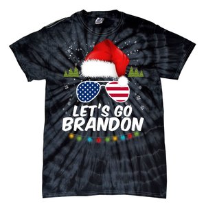 Let's Go Brandon Santa Claus USA Christmas Shades Tie-Dye T-Shirt