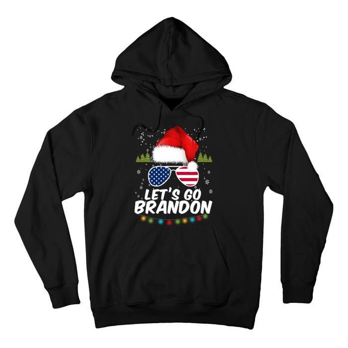 Let's Go Brandon Santa Claus USA Christmas Shades Tall Hoodie