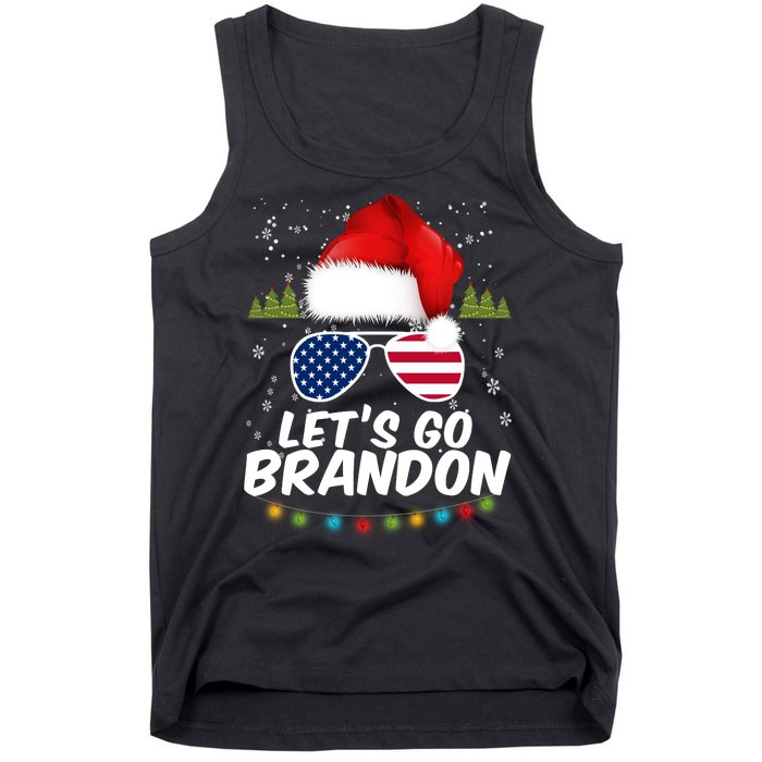 Let's Go Brandon Santa Claus USA Christmas Shades Tank Top