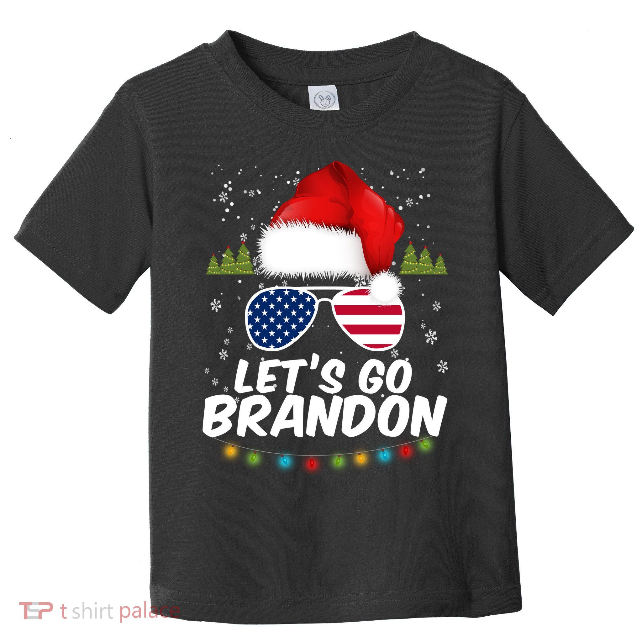 Let's Go Brandon Santa Claus USA Christmas Shades Toddler T-Shirt