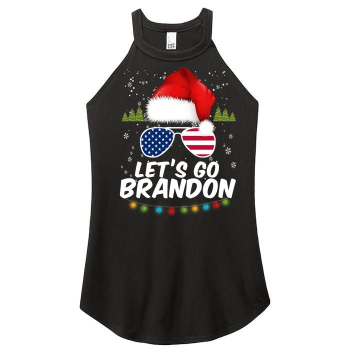 Let's Go Brandon Santa Claus USA Christmas Shades Women's Perfect Tri Rocker Tank