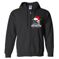 Let's Go Brandon Santa Claus USA Christmas Shades Full Zip Hoodie