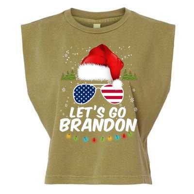 Let's Go Brandon Santa Claus USA Christmas Shades Garment-Dyed Women's Muscle Tee