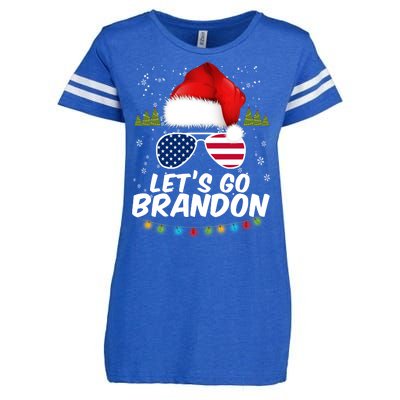 Let's Go Brandon Santa Claus USA Christmas Shades Enza Ladies Jersey Football T-Shirt