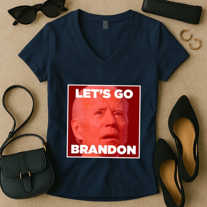 Let's Go Brandon Joe Apparel Women's V-Neck T-Shirt
