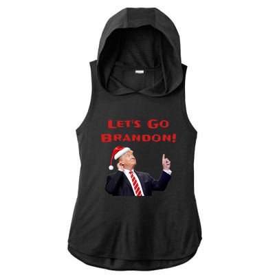 MAGA Republican Let's Go Brandon Anti Biden Christmas Trump  Ladies PosiCharge Tri-Blend Wicking Draft Hoodie Tank