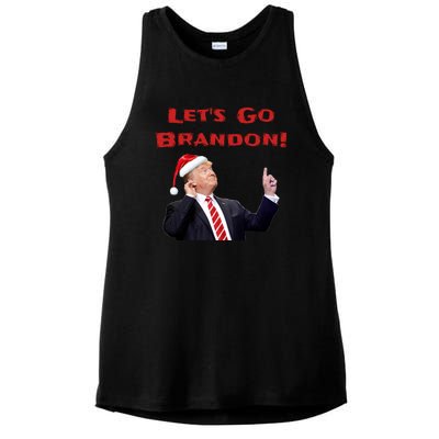 MAGA Republican Let's Go Brandon Anti Biden Christmas Trump  Ladies PosiCharge Tri-Blend Wicking Tank